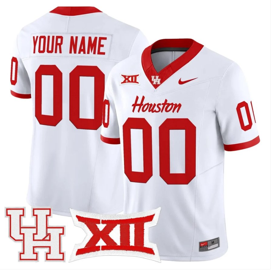 Custom Houston Cougars Jersey Name, Number 2026 Vapor Limited Stitched White