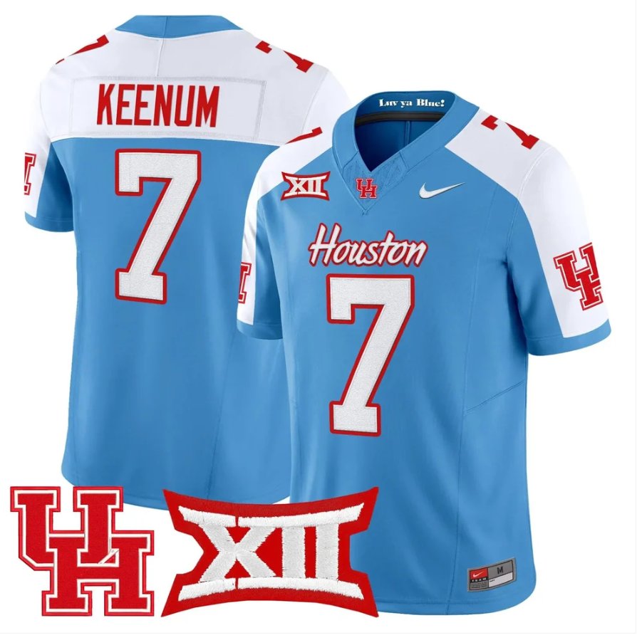 Case Keenum Jersey #7 Houston Cougars 2026 Vapor Limited Stitched Blue Alter