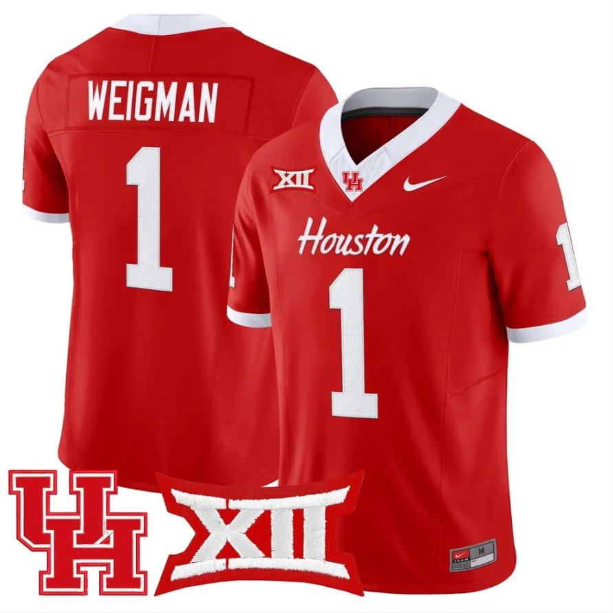 Conner Weigman Jersey #1 Houston Cougars 2026 Vapor Limited Stitched Red