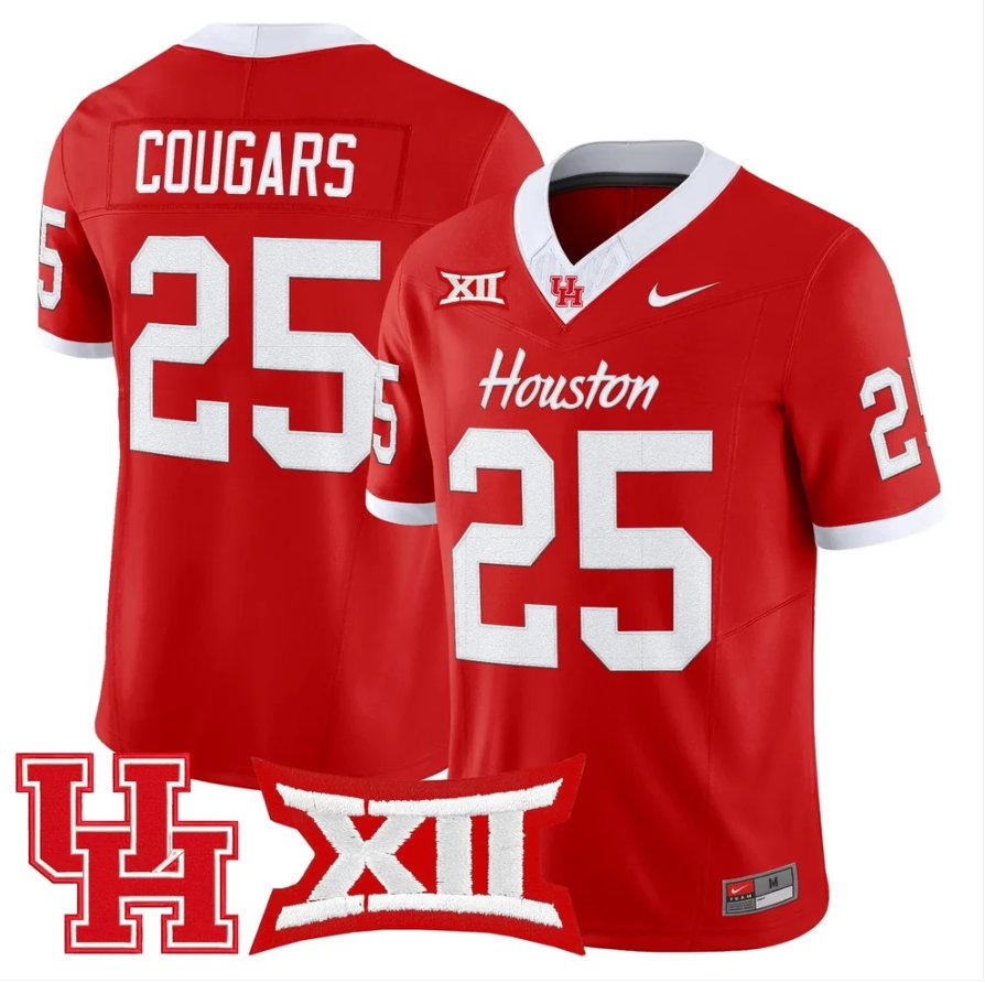 Cougars Jersey #25 Houston Cougars 2026 Vapor Limited Stitched Red