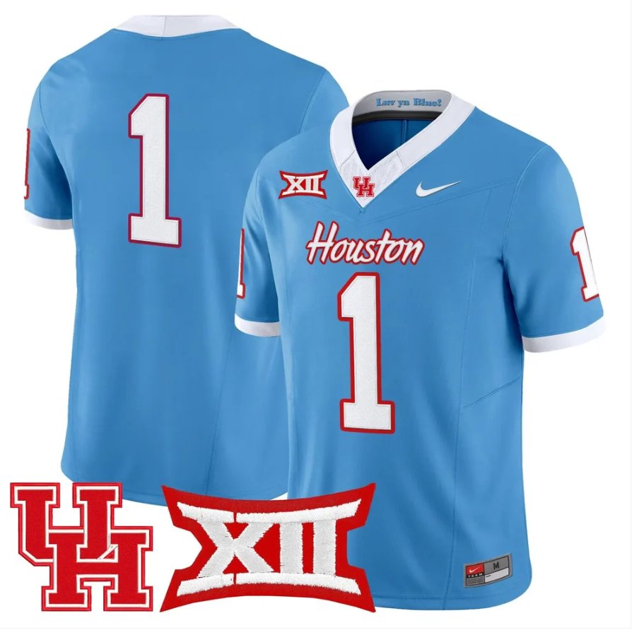 Team Jersey #1 Houston Cougars 2026 Vapor Limited Stitched Blue