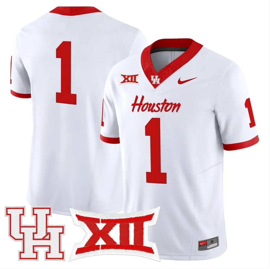 Team Jersey #1 Houston Cougars 2026 Vapor Limited Stitched White