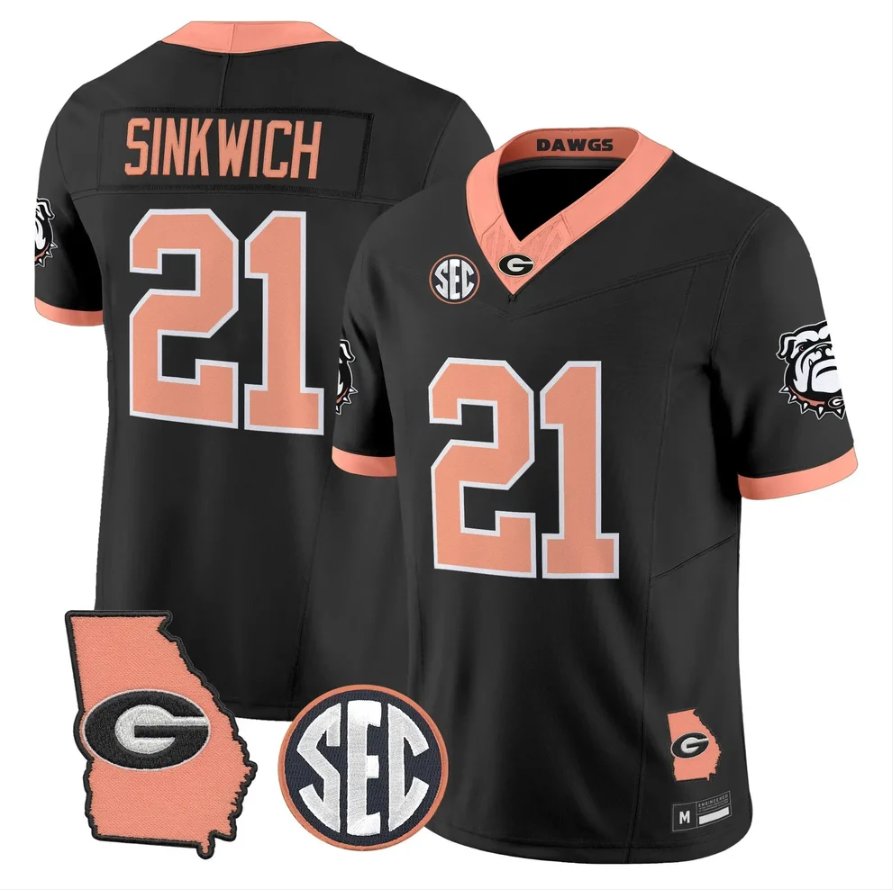 Frank Sinkwich Jersey #21 Georgia Bulldogs 2026 The Big Peach Stitched Black