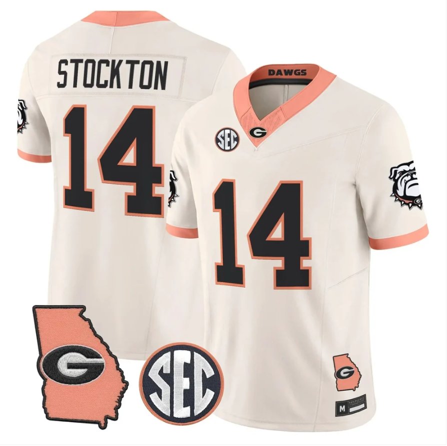 Gunner Stockton Jersey #14 Georgia Bulldogs 2026 The Big Peach Stitched Cream