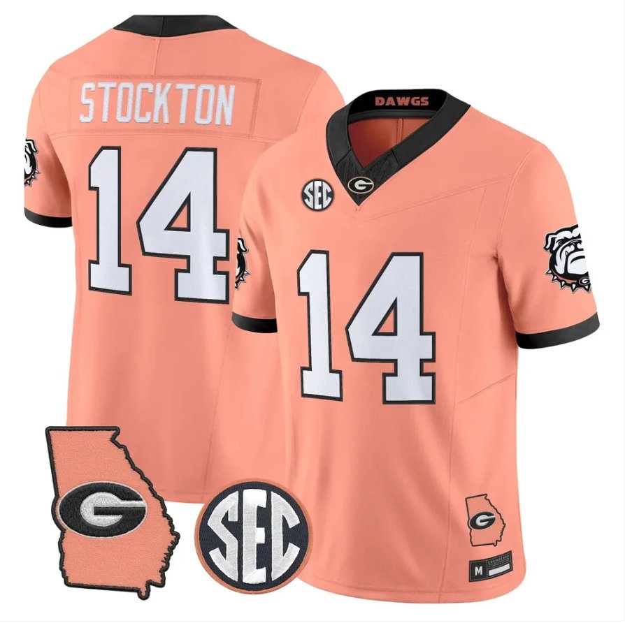 Gunner Stockton Jersey #14 Georgia Bulldogs 2026 The Big Peach Stitched Peach
