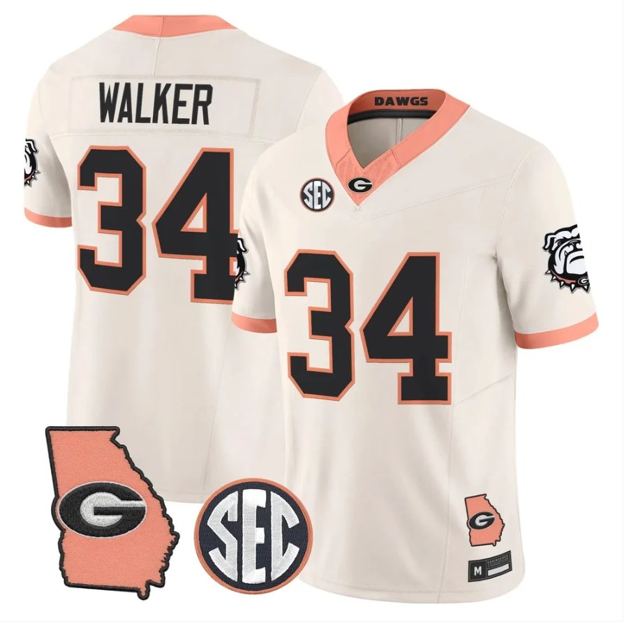 Herschel Walker Jersey #34 Georgia Bulldogs 2026 The Big Peach Stitched Cream
