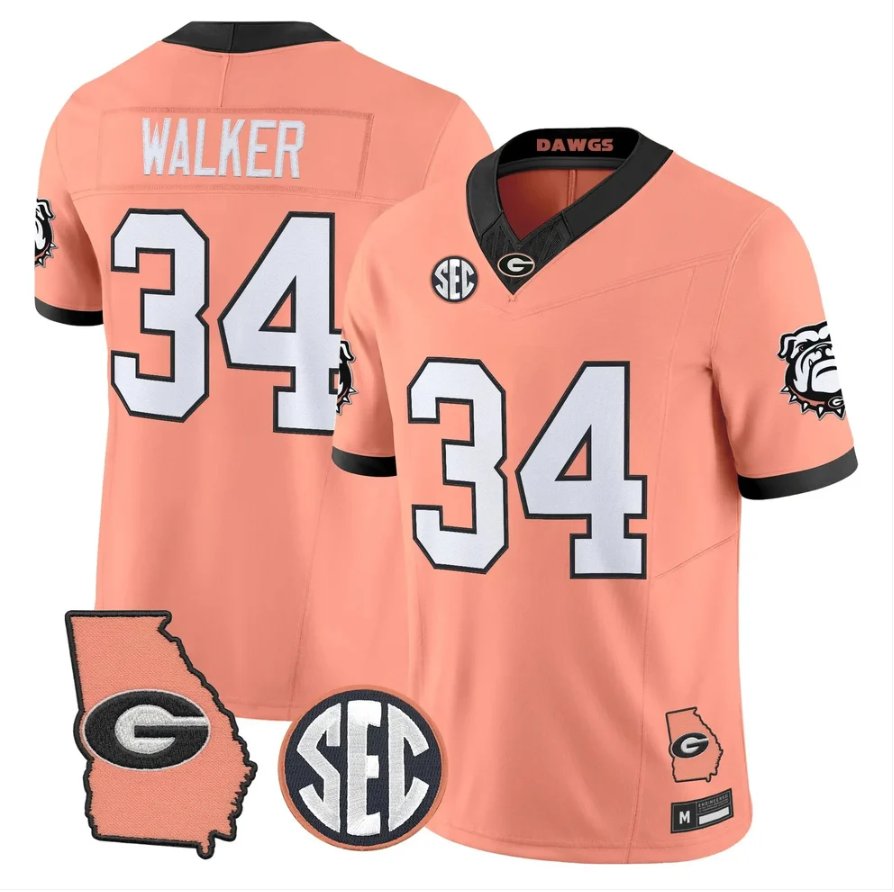Herschel Walker Jersey #34 Georgia Bulldogs 2026 The Big Peach Stitched Peach