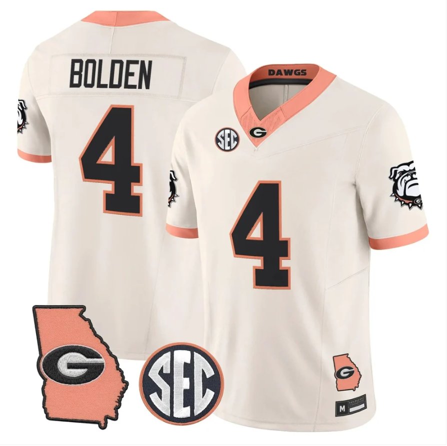 KJ Bolden Jersey #4 Georgia Bulldogs 2026 The Big Peach Stitched Cream
