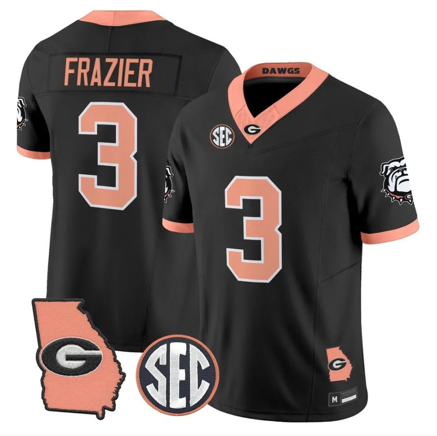 Nate Frazier Jersey #3 Georgia Bulldogs 2026 The Big Peach Stitched Black