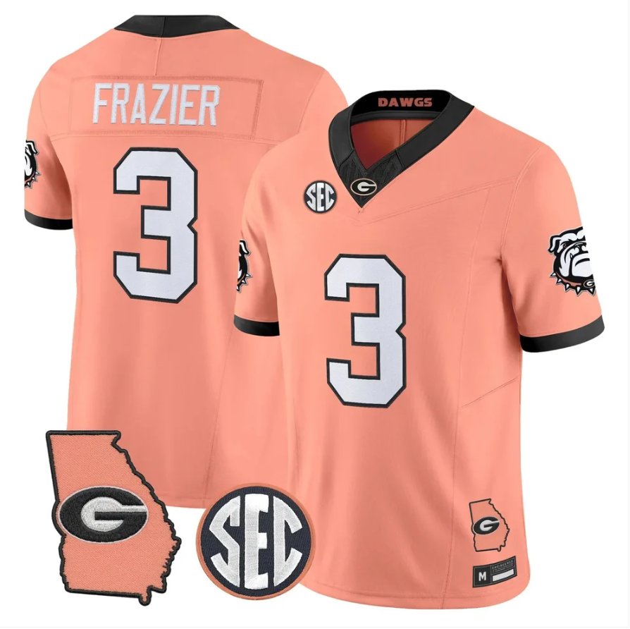 Nate Frazier Jersey #3 Georgia Bulldogs 2026 The Big Peach Stitched Peach