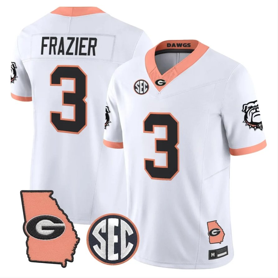 Nate Frazier Jersey #3 Georgia Bulldogs 2026 The Big Peach Stitched White