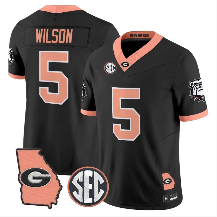 Raylen Wilson Jersey #5 Georgia Bulldogs 2026 The Big Peach Stitched Black