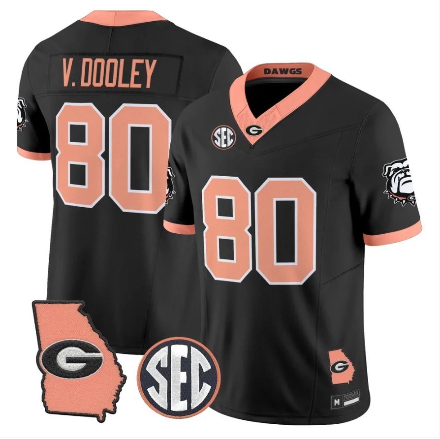 Vince Dooley Jersey #80 Georgia Bulldogs 2026 The Big Peach Stitched Black