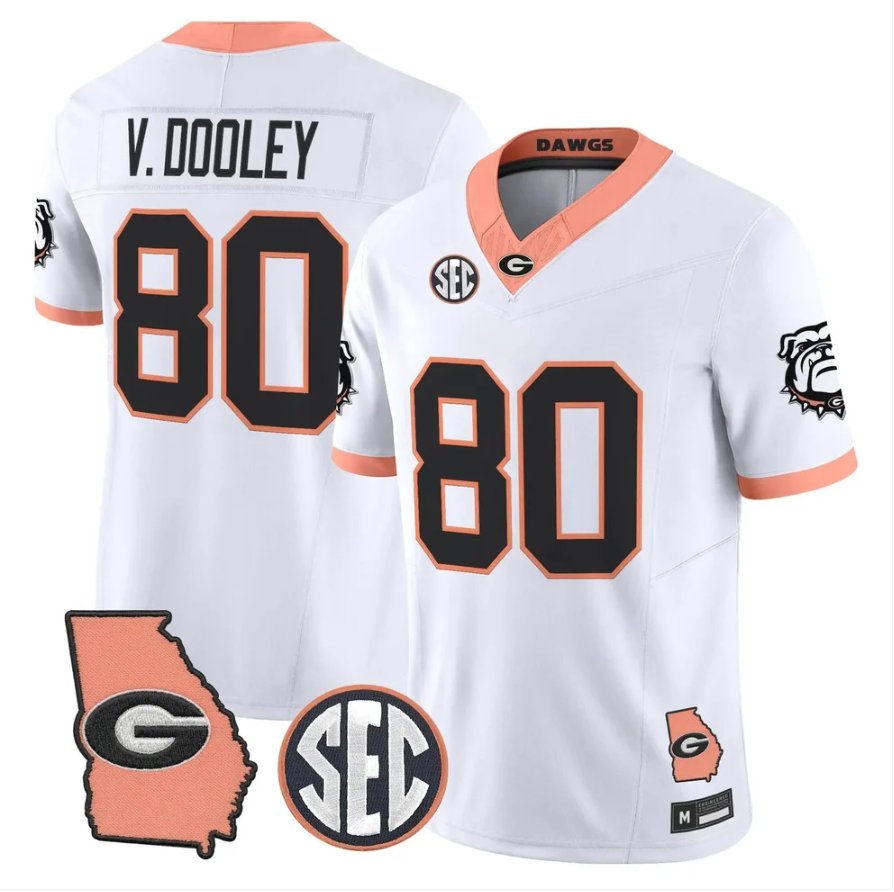 Vince Dooley Jersey #80 Georgia Bulldogs 2026 The Big Peach Stitched White