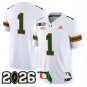 Team Jersey #1 Miami Hurricanes 2026 CFP Final Patch Stitched White