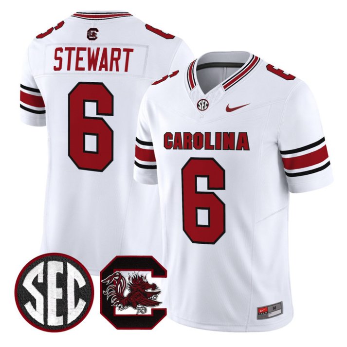Dylan Stewart Jersey #6 South Carolina Gamecocks 2026 Limited Stitched White