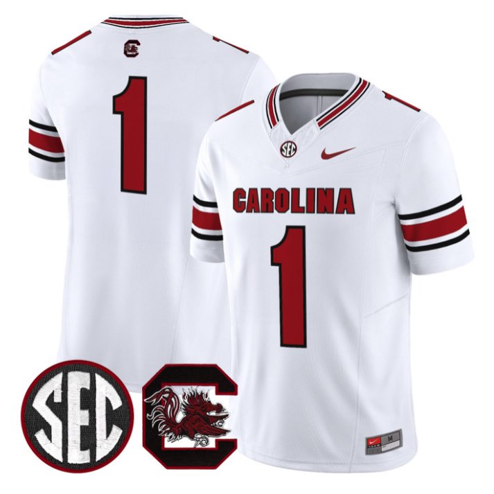 Team Jersey #1 South Carolina Gamecocks 2026 Limited Stitched White