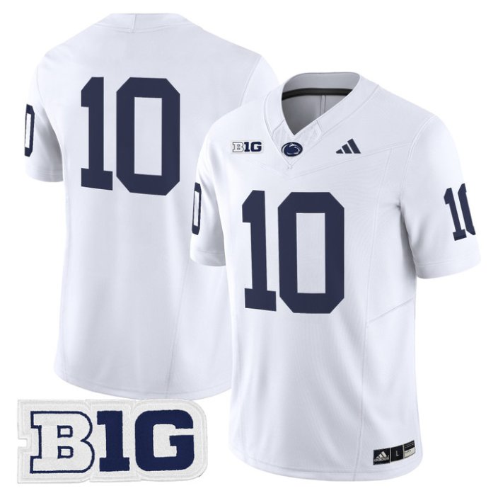 Caleb Bacon Jersey #10 Penn State 2026 No Name on Back Limited Stitched White