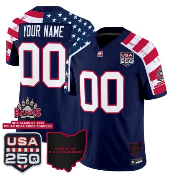 Custom Northridge Polar Bears 2026 Jersey America 250th Anniversary Pacth Stitched