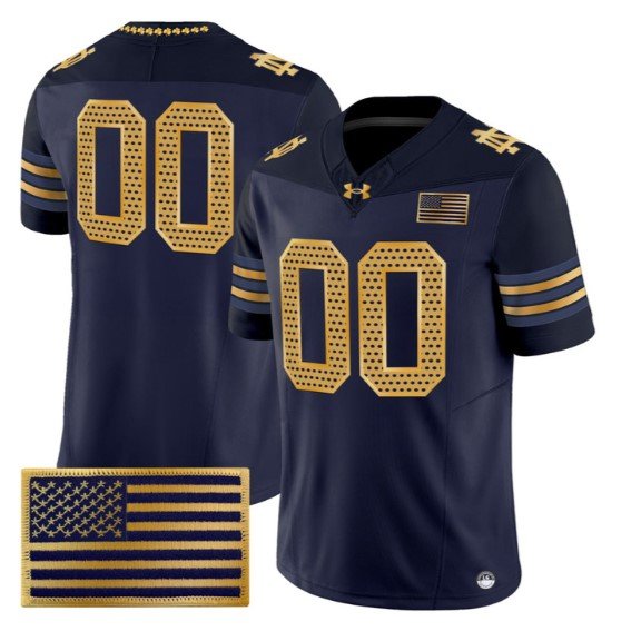 Custom Notre Dame Fighting Irish 2026 Jersey Limited - All Stitched Navy