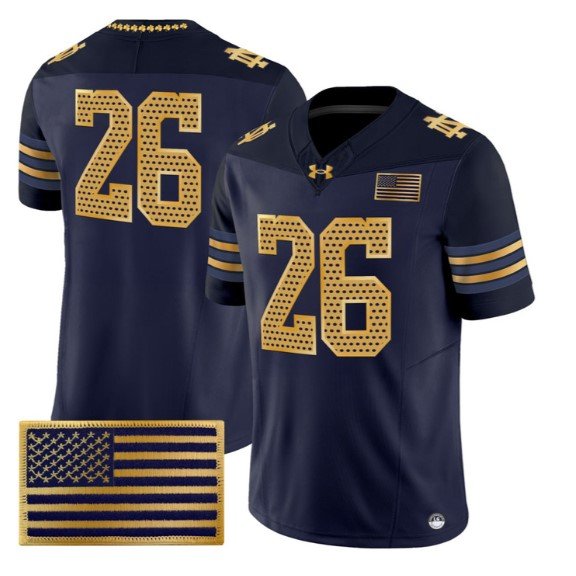 Notre Dame Fighting Irish 2026 Jersey #26 Limited - All Stitched Navy