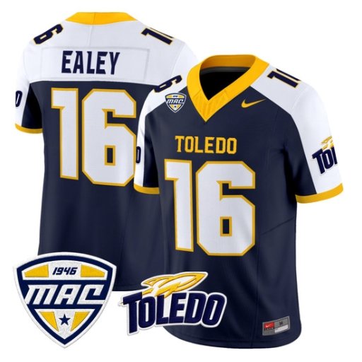 Chuck Ealey Jersey #16 Toledo Rockets 2026 Vapor Limited All Stitched Navy Alter