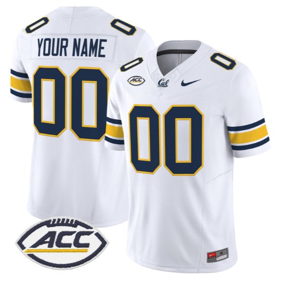 Custom Golden Bears Jersey Name, Number 2026 Vapor Limited All Stitched White