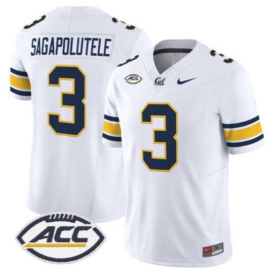 Jaron-Keawe Sagapolutele Jersey #3 Golden Bears Jersey 2026 Limited Stitched White