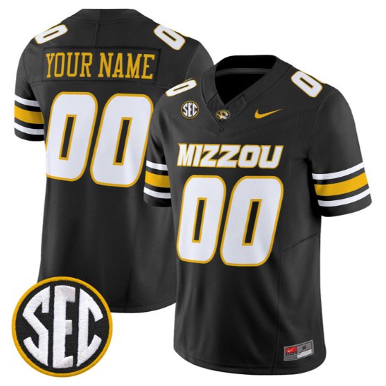 Custom Missouri Tigers Jersey Name, Number 2026 Vapor All Stitched Black