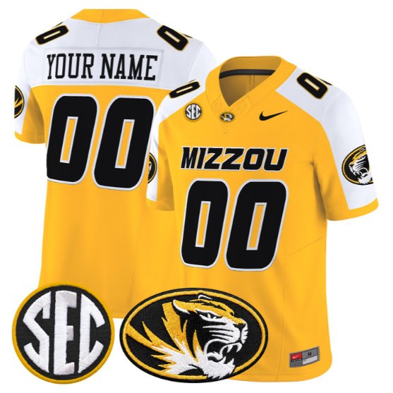 Custom Missouri Tigers Jersey Name, Number 2026 Vapor All Stitched Gold Alter