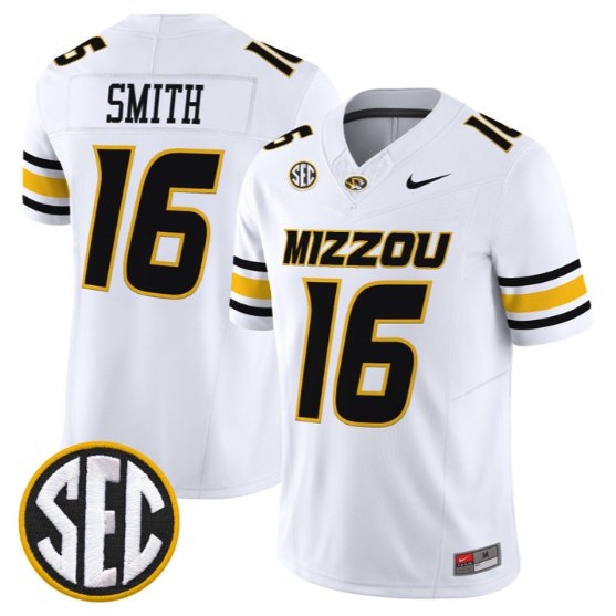 Brad Smith #16 Missouri Tigers Jersey 2026 Vapor Limited All Stitched White