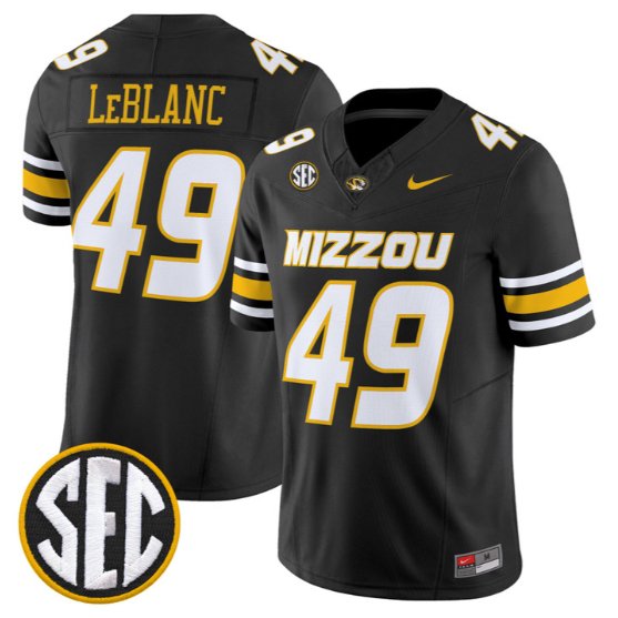 Brett Le Blanc #49 Missouri Tigers Jersey 2026 Vapor Limited Stitched Black