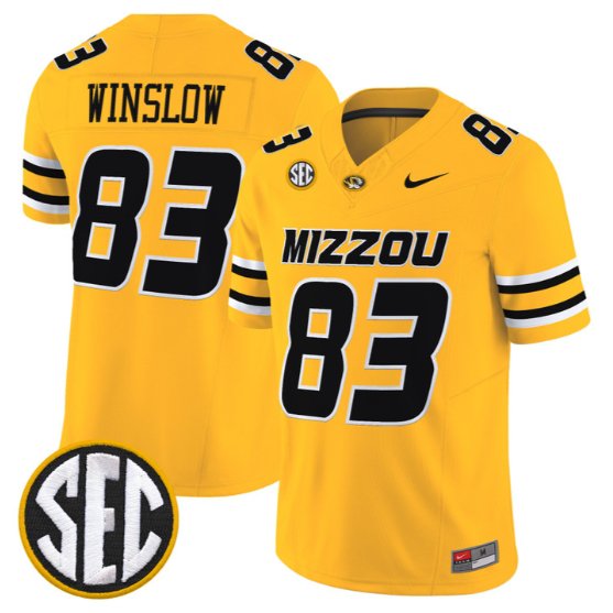 Kellen Winslow #83 Missouri Tigers Jersey 2026 Vapor Limited Stitched Gold