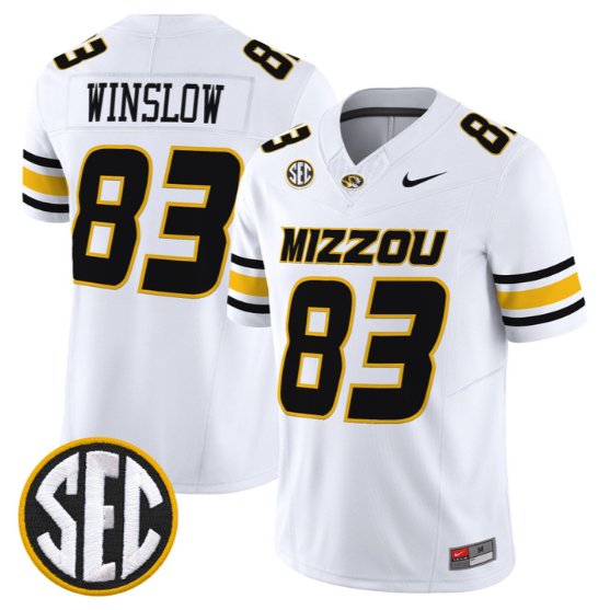 Kellen Winslow #83 Missouri Tigers Jersey 2026 Vapor Limited Stitched White