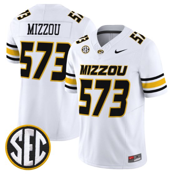 Mizzou Jersey #573 Missouri Tigers Jersey 2026 Vapor Limited Stitched White