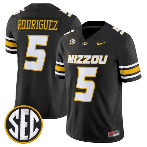 Nicholas Rodriguez #5 Missouri Tigers Jersey 2026 Limited Stitched Black