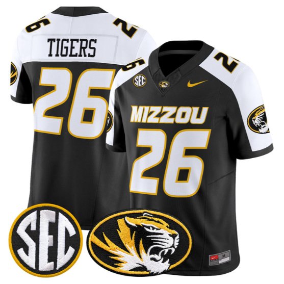 Tigers Mizzou #26 Missouri Tigers Jersey 2026 Vapor Limited Stitched Black Alter