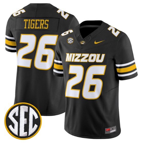 Tigers Mizzou #26 Missouri Tigers Jersey 2026 Vapor Limited Stitched Black