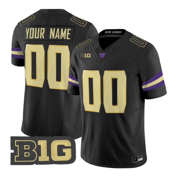 Custom Washington Huskies Jersey Name, Number 2026 Limited Stitched Black