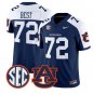 Cole Best #72 Auburn Tigers Jersey 2026 Vapor Limited All Stitched Navy Alter