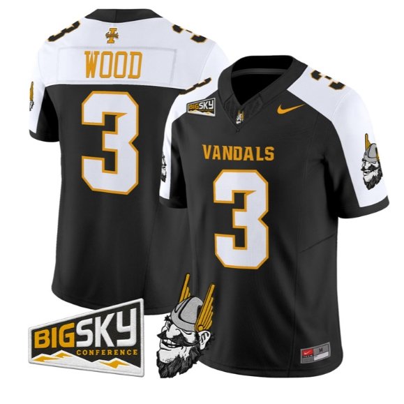 Joshua Wood #3 Idaho Vandals Jersey 2026 Vapor Limited All Stitched Black Alter