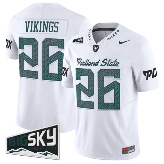 Vikings State Jersey #26 Portland State Vikings 2026 Limited All Stitched White