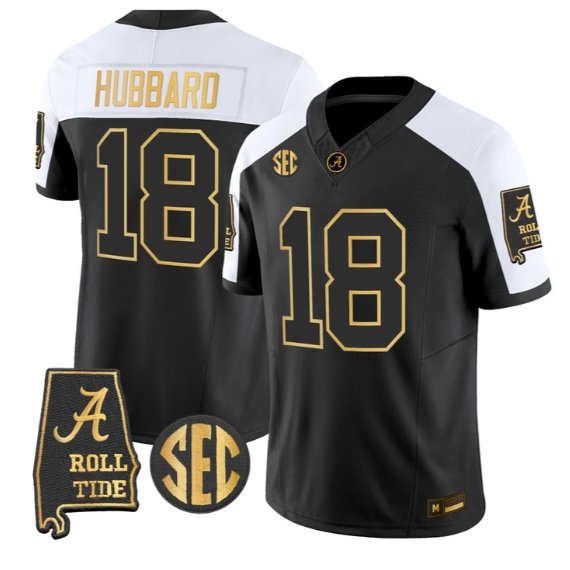 Bray Hubbard #18 Alabama Crimson Tide Jersey 2026 Alabama Map Stitched Alternate