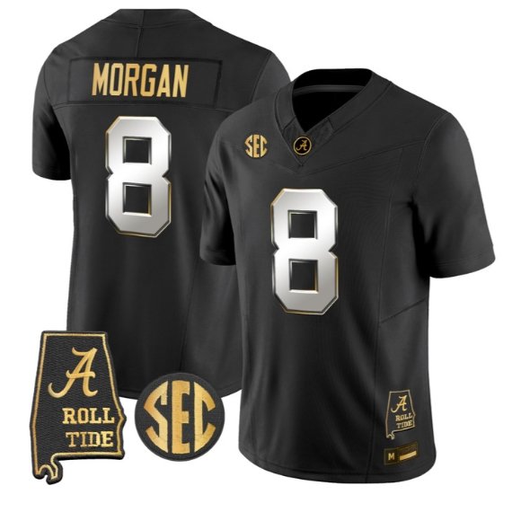 Cederian Morgan #8 Alabama Crimson Tide Jersey 2026 Alabama Stitched Black Limited