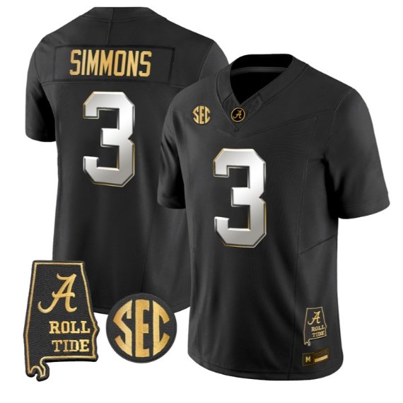 Cedrick Simmons #3 Alabama Crimson Tide Jersey 2026 Vapor Stitched Black Limited