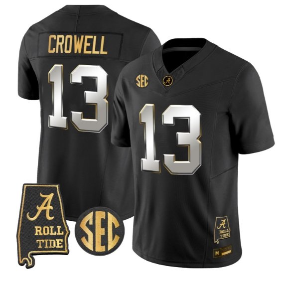 Ezavier Crowell #13 Alabama Crimson Tide Jersey 2026 Alabama Stitched Black Limited