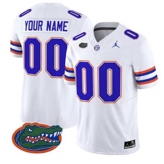 Custom Florida Gators Jersey Name, Number 2026 Limited All Stitched White