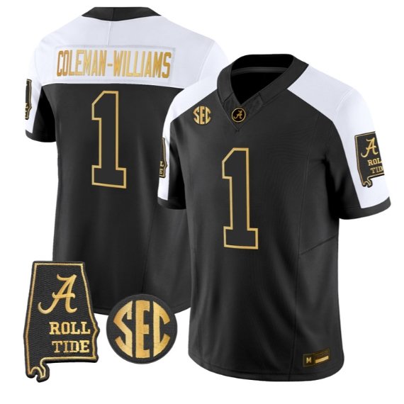 Ryan Coleman-Williams #1 Alabama Crimson Tide Jersey 2026 Stitched Alternate