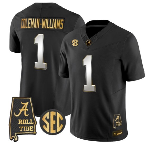 Ryan Coleman-Williams #1 Alabama Crimson Tide Jersey 2026 Stitched Black Limited