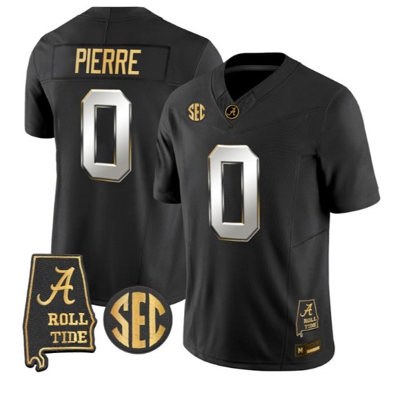 Yhonzae Pierre #0 Alabama Crimson Tide Jersey 2026 Alabama Stitched Black Limited